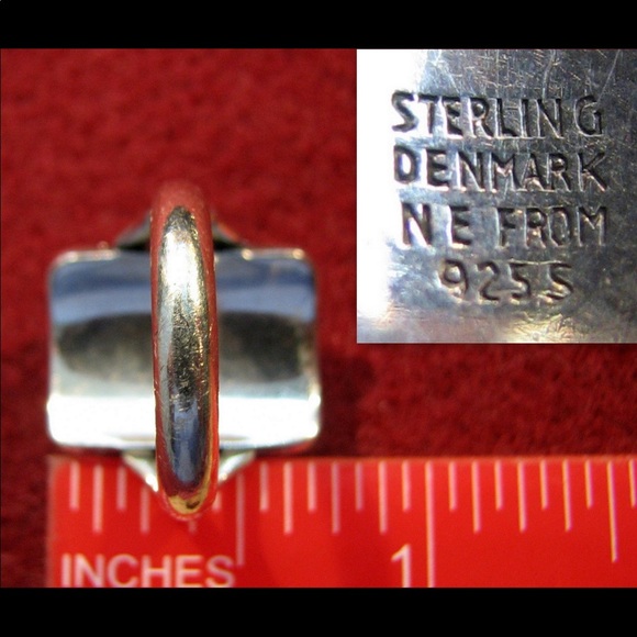 Vintage DANISH N.E. Pink rhodochrosite floral ring - Picture 7 of 7